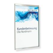 Tuerschild Vitrum G aus Glas und Edelstahl 150 105 mm